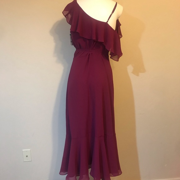 Yumi Kim Burgundy Romance Me Hi-Lo Wrap Dress - Picture 6 of 9